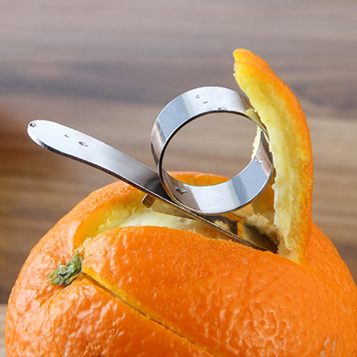 Stainless Steel Finger-Ring Citrus Peeler