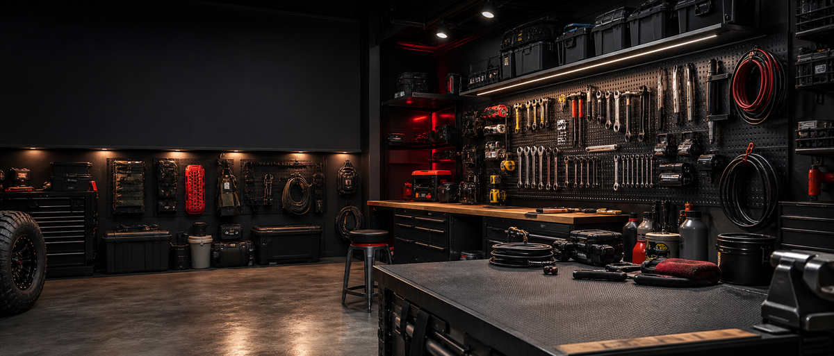 The garage is part workspace, part clubhouse, part memory bank.